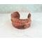 Very rustic fold formed copper cuff bracelet with braille "I am enough" Contracted Grade 2 Braille Perkins E-Z Read Slate.